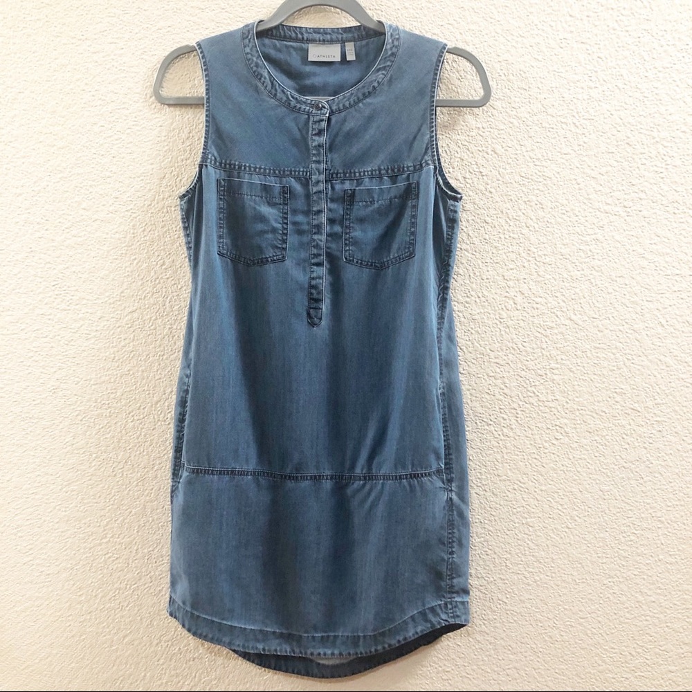 Athleta Hana Chambray Denim Dress